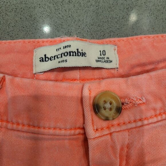 Abercrombie & Fitch Girl’s Chino Shorts Size 10 Pink Preppy Cute Cotton - Picture 2 of 5